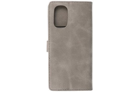 Zakelijke Book Case Telefoonhoesje - Portemonnee Hoesje - Geschikt voor Motorola Moto G51 5G - Grijs