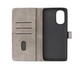 Zakelijke Book Case Telefoonhoesje - Portemonnee Hoesje - Geschikt voor Motorola Moto G51 5G - Grijs