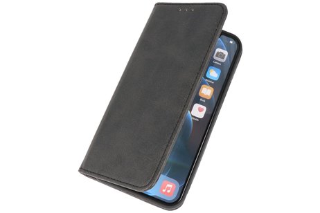 Magnetisch Folio Book Case voor iPhone 12 - 12 Pro Zwart