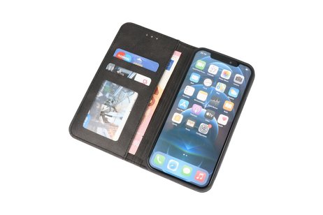 Magnetisch Folio Book Case voor iPhone 12 - 12 Pro Zwart