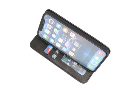 Magnetisch Folio Book Case voor iPhone 12 - 12 Pro Zwart