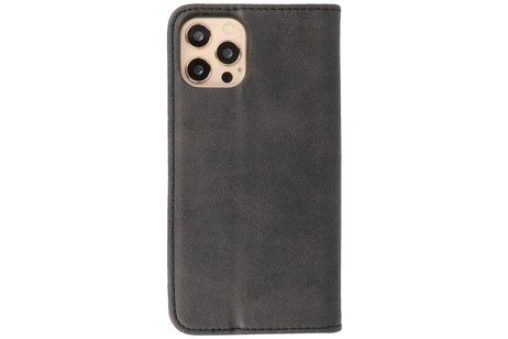 Magnetisch Folio Book Case voor iPhone 12 - 12 Pro Zwart