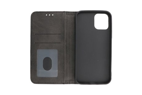 Magnetisch Folio Book Case voor iPhone 12 - 12 Pro Zwart