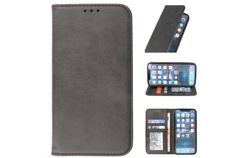 BAOHU Magnetisch Folio Book Case - Hoesje Hoesje Geschikt voor iPhone 12 - 12 Pro Zwart