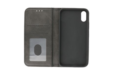 BAOHU Magnetisch Folio Book Case - Hoesje Geschikt voor iPhone X - Xs Zwart
