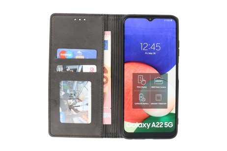 Magnetisch Folio Book Case voor Samsung Galaxy A22 5G Zwart