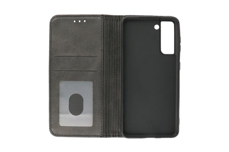 Magnetisch Folio Book Case voor Samsung Galaxy S21 Zwart