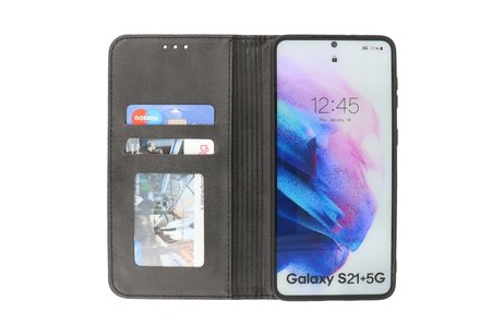 BAOHU Magnetisch Folio Book Case - Hoesje Geschikt voor Samsung Galaxy S21 Plus Zwar