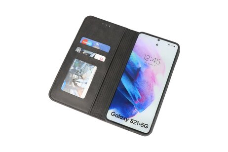 Magnetisch Folio Book Case voor Samsung Galaxy S21 Plus Zwar