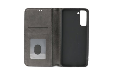 BAOHU Magnetisch Folio Book Case - Hoesje Geschikt voor Samsung Galaxy S21 Plus Zwar