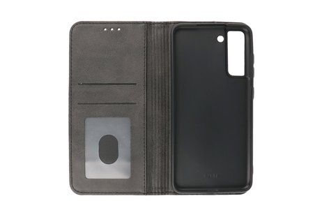 Magnetisch Folio Book Case voor Samsung Galaxy S21 FE Zwart