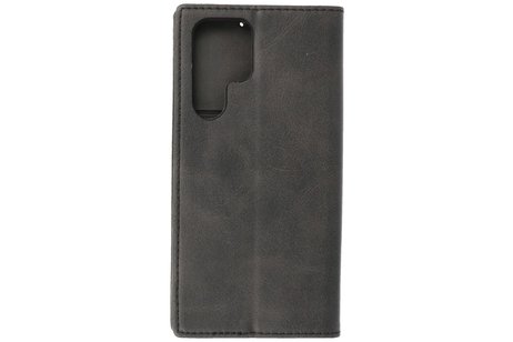 BAOHU Magnetisch Folio Book Case - Hoesje Geschikt voor Samsung Galaxy S22 Ultra Zwa
