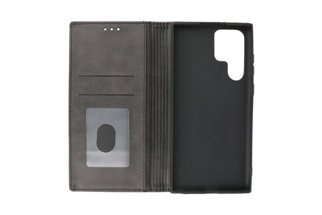 BAOHU Magnetisch Folio Book Case - Hoesje Geschikt voor Samsung Galaxy S22 Ultra Zwa
