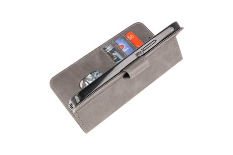 BAOHU Zakelijke Book Case Telefoonhoesje - Portemonnee Hoesje - Geschikt voor iPhone XR - Grijs