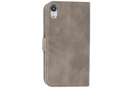 BAOHU Zakelijke Book Case Telefoonhoesje - Portemonnee Hoesje - Geschikt voor iPhone XR - Grijs