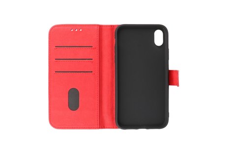 BAOHU Zakelijke Book Case Telefoonhoesje - Portemonnee Hoesje - Geschikt voor iPhone XR - Rood