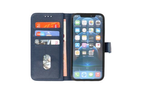 Zakelijke Book Case Telefoonhoesje - Portemonnee Hoesje - Geschikt voor iPhone XR - Navy