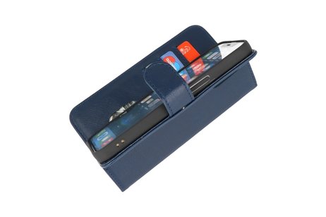 Zakelijke Book Case Telefoonhoesje - Portemonnee Hoesje - Geschikt voor iPhone XR - Navy