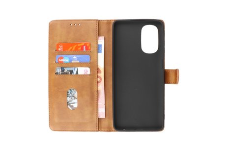 Zakelijke Book Case Telefoonhoesje - Portemonnee Hoesje - Geschikt voor Motorola Moto G22 - Bruin