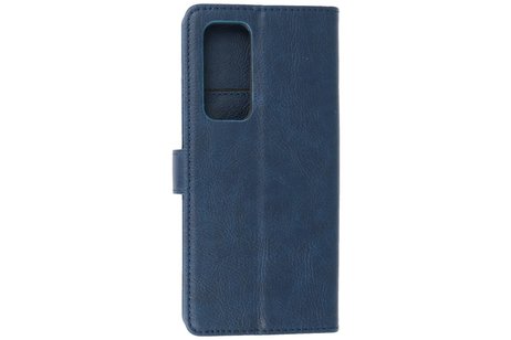 BAOHU Zakelijke Book Case Telefoonhoesje - Portemonnee Hoesje - Geschikt voor Oppo Find X3 Neo & Reno 5 Pro Plus 5G - Navy