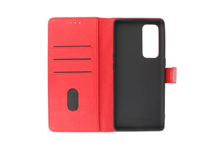 Zakelijke Book Case Telefoonhoesje - Portemonnee Hoesje - Geschikt voor Oppo Find X3 Neo & Reno 5 Pro Plus 5G - Rood