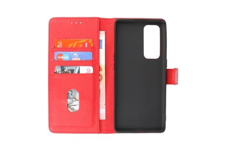 Zakelijke Book Case Telefoonhoesje - Portemonnee Hoesje - Geschikt voor Oppo Find X3 Neo & Reno 5 Pro Plus 5G - Rood