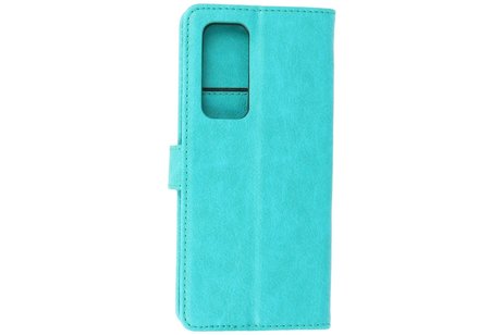 Zakelijke Book Case Telefoonhoesje - Portemonnee Hoesje - Geschikt voor Oppo Find X3 Neo & Reno 5 Pro Plus 5G - Groen