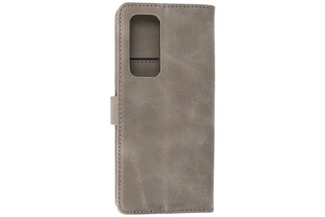 BAOHU Zakelijke Book Case Telefoonhoesje - Portemonnee Hoesje - Geschikt voor Oppo Find X3 Neo & Reno 5 Pro Plus 5G - Grijs
