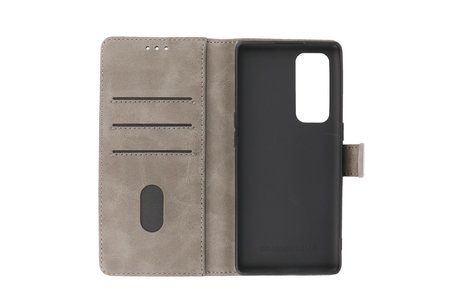 BAOHU Zakelijke Book Case Telefoonhoesje - Portemonnee Hoesje - Geschikt voor Oppo Find X3 Neo & Reno 5 Pro Plus 5G - Grijs