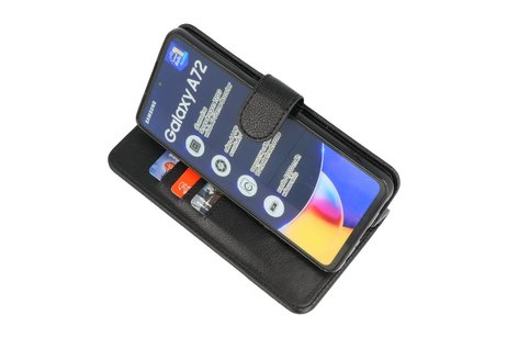 BAOHU Hoesje Geschikt voor Samsung Galaxy A72 / A72 5G - Kaarthouder Book Case Telefoonhoesje - Zwart