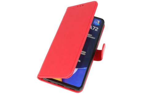 BAOHU Hoesje Geschikt voor Samsung Galaxy A72 / A72 5G - Kaarthouder Book Case Telefoonhoesje - Rood
