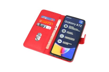 BAOHU Hoesje Geschikt voor Samsung Galaxy A72 / A72 5G - Kaarthouder Book Case Telefoonhoesje - Rood
