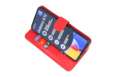 BAOHU Hoesje Geschikt voor Samsung Galaxy A72 / A72 5G - Kaarthouder Book Case Telefoonhoesje - Rood