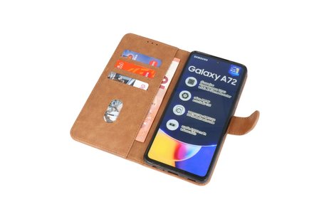 Samsung Galaxy A72 & Galaxy A72 5G Hoesje Kaarthouder Book Case Telefoonhoesje Bruin