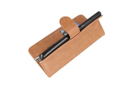 BAOHU Hoesje Geschikt voor Samsung Galaxy A72 / A72 5G - Kaarthouder Book Case Telefoonhoesje - Bruin