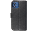 BAOHU Hoesje Geschikt voor iPhone 12 Mini - Kaarthouder Book Case Telefoonhoesje - Zwart