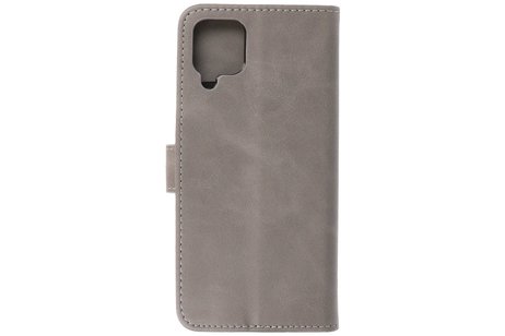 BAOHU Hoesje Geschikt voor Samsung Galaxy A12 - Kaarthouder Book Case Telefoonhoesje - Grijs