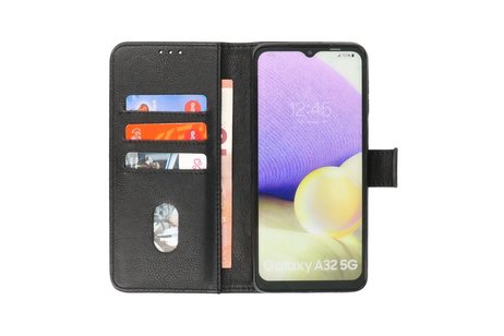 BAOHU Hoesje Geschikt voor Samsung Galaxy A32 5G - Kaarthouder Book Case Telefoonhoesje - Zwart