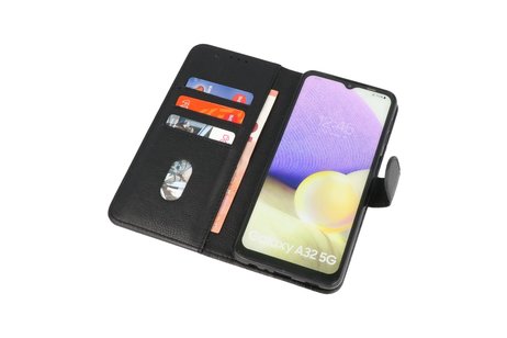 BAOHU Hoesje Geschikt voor Samsung Galaxy A32 5G - Kaarthouder Book Case Telefoonhoesje - Zwart