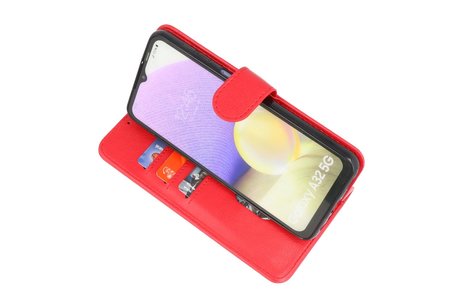 Samsung Galaxy A32 5G Hoesje Kaarthouder Book Case Telefoonhoesje Rood