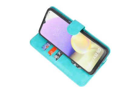 BAOHU Hoesje Geschikt voor Samsung Galaxy A32 5G - Kaarthouder Book Case Telefoonhoesje - Groen