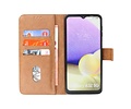 Hoesje Geschikt voor Samsung Galaxy A32 5G - Kaarthouder Book Case Telefoonhoesje - Bruin