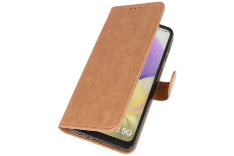 Hoesje Geschikt voor Samsung Galaxy A32 5G - Kaarthouder Book Case Telefoonhoesje - Bruin