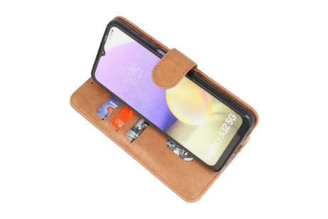 Hoesje Geschikt voor Samsung Galaxy A32 5G - Kaarthouder Book Case Telefoonhoesje - Bruin