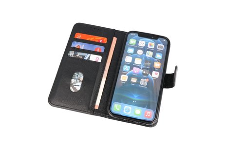 iPhone 12 Pro Max Hoesje Kaarthouder Book Case Telefoonhoesje Zwart