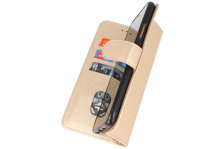 BAOHU Hoesje Geschikt voor de Samsung Galaxy Note 10 - Kaarthouder Book Case Telefoonhoesje - Goud