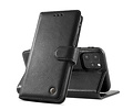 Echt Lederen Book Case Hoesje - Leren Portemonnee Telefoonhoesje - Geschikt voor iPhone 11 Pro Max - Zwart