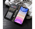BAOHU Echt Lederen Book Case Hoesje - Leren Portemonnee Telefoonhoesje - Geschikt voor iPhone 11 Pro Max - Zwart