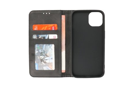 iPhone 13 Pro Magnetisch  Folio Book Case Hoesje Zwart