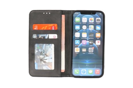 iPhone 13 Pro Magnetisch  Folio Book Case Hoesje Zwart